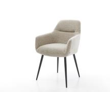 Esszimmerstuhl Pejo-Flex Webstoff Soft Beige 4-Fuß konisch Schwarz Tas...