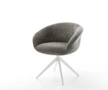 Drehstuhl Vinka-Flex mit Armlehnen Bouclé Soft Schlamm Kreuzgestell br...