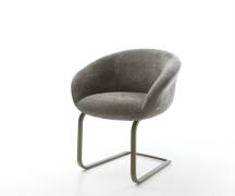 Freischwinger Vinka-Flex mit Armlehnen Bouclé Soft Schlamm Freischwing...