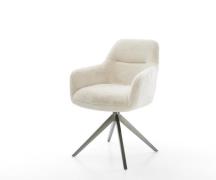 Drehstuhl Pejo-Flex Plüsch Creme-Weiß Kreuzgestell breit Graphit 360° ...