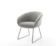 Esszimmerstuhl Vinka-Flex mit Armlehnen Strukturstoff Soft Grau Kufeng...