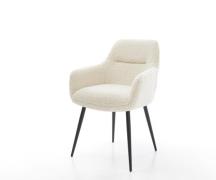 Esszimmerstuhl Pejo-Flex Teddystoff Beige 4-Fuß konisch Schwarz Tasche...