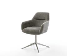 Drehstuhl Pejo-Flex Bouclé Soft Schlamm Fußkreuz Edelstahl 360° drehba...