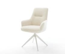Drehstuhl Zelia-Flex mit Armlehnen Teddystoff Beige Kreuzgestell breit...