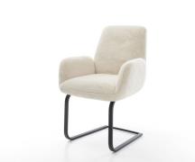 Freischwinger Zoa-Flex Plüsch Creme-Weiß Freischwinger flach Schwarz T...