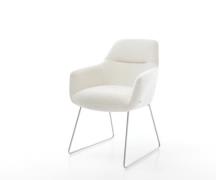 Esszimmerstuhl Pejo-Flex Bouclé Soft Beige Kufengestell Edelstahl Tasc...