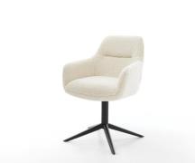 Drehstuhl Pejo-Flex Teddystoff Beige Fußkreuz Schwarz 360° drehbar Wip...