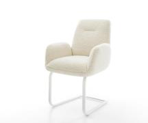 Freischwinger Zoa-Flex Teddystoff Beige Freischwinger flach Weiß Tasch...