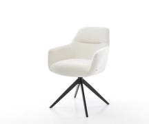 Drehstuhl Pejo-Flex Bouclé Soft Beige Kreuzgestell breit Schwarz 360° ...