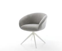 Drehstuhl Vinka-Flex mit Armlehnen Strukturstoff Soft Grau Kreuzgestel...