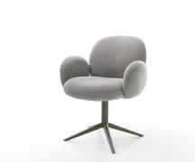 Drehstuhl Nube-Flex mit Armlehnen Strukturstoff Soft Grau Fußkreuz Eff...