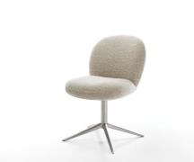 Drehstuhl Nube-Flex Webstoff Soft Beige Fußkreuz Edelstahl 360° drehba...