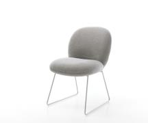 Esszimmerstuhl Nube-Flex Strukturstoff Soft Grau Kufengestell Edelstah...
