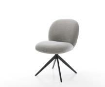 Drehstuhl Nube-Flex Strukturstoff Soft Grau Kreuzgestell breit Schwarz...