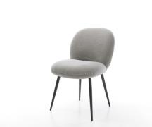 Esszimmerstuhl Nube-Flex Strukturstoff Soft Grau 4-Fuß konisch Schwarz...