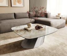 Couchtisch Edge Boot 90x90 cm Keramik Minas Melange Parabi Edelstahl g...