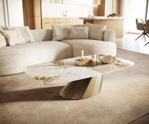 Couchtisch Edge Boot 140x80 cm Keramik Minas Melange Parabi Metallic G...