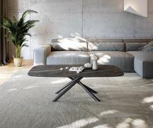 Couchtisch Edge Boot 140x80 cm Keramik Laminam® Noir Desir Braun Sarit...