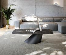 Couchtisch Edge Boot 140x80 cm Keramik Laminam® Noir Desir Braun Conis...