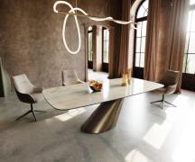 Esstisch Edge Boot 240x120 Keramik Iris FMG Onice Oro Cono Metallic Go...