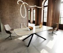 Esstisch Edge Boot 240x120 cm Keramik Iris FMG Onice Oro Kreuzgestell ...