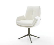 Drehstuhl Clea-Flex Bouclé Soft Beige Fußkreuz Effektfinish Titan 360°...