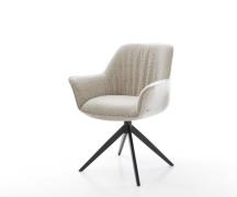 Drehstuhl Keila-Flex mit Armlehnen Webstoff Soft Beige Kreuzgestell br...