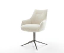 Drehstuhl Alja-Flex mit Armlehnen Teddystoff Beige Fußkreuz Graphit 36...