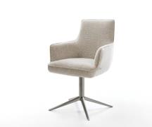 Drehstuhl Heira-Flex mit Armlehnen Webstoff Soft Beige Fußkreuz Graphi...