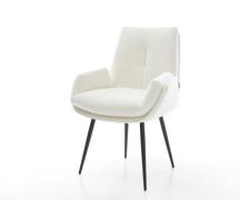 Esszimmerstuhl Clea-Flex Bouclé Soft Beige 4-Fuß konisch Schwarz