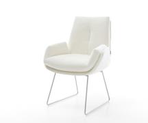 Esszimmerstuhl Clea-Flex Bouclé Soft Beige Kufengestell Edelstahl