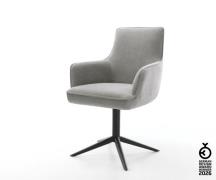 Drehstuhl Heira-Flex mit Armlehnen Strukturstoff Soft Grau Fußkreuz Sc...