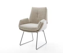 Esszimmerstuhl Clea-Flex Webstoff Soft Beige Kufengestell Schwarz