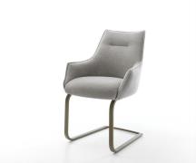 Freischwinger Alja-Flex mit Armlehnen Strukturstoff Soft Grau Freischw...