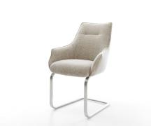 Freischwinger Alja-Flex mit Armlehnen Webstoff Soft Beige Freischwinge...