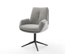 Drehstuhl Clea-Flex Strukturstoff Soft Grau Fußkreuz Schwarz 360° dreh...