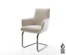 Freischwinger Heira-Flex mit Armlehnen Webstoff Soft Beige Freischwing...