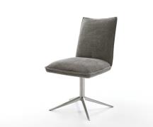 Drehstuhl Lelio-Flex Bouclé Soft Schlamm Fußkreuz Edelstahl 360° drehb...