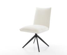 Drehstuhl Lelio-Flex Bouclé Soft Beige Kreuzgestell breit Schwarz 360°...