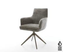 Drehstuhl Heira-Flex mit Armlehnen Bouclé Soft Schlamm Kreuzgestell br...