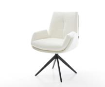 Drehstuhl Clea-Flex Bouclé Soft Beige Kreuzgestell breit Schwarz 360° ...