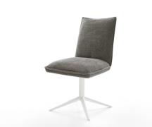 Drehstuhl Lelio-Flex Bouclé Soft Schlamm Fußkreuz Weiß 360° drehbar Wi...