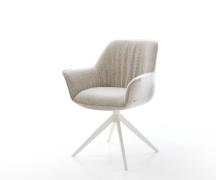 Drehstuhl Keila-Flex mit Armlehnen Webstoff Soft Beige Kreuzgestell br...