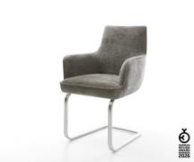 Freischwinger Heira-Flex mit Armlehnen Bouclé Soft Schlamm Freischwing...