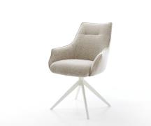 Drehstuhl Alja-Flex mit Armlehnen Webstoff Soft Beige Kreuzgestell bre...