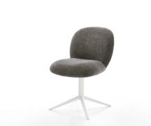 Drehstuhl Nube-Flex Bouclé Soft Schlamm Fußkreuz Weiß 360° drehbar Wip...