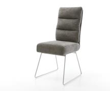 Esszimmerstuhl Pela-Flex Bouclé Soft Schlamm Kufengestell Edelstahl Ta...