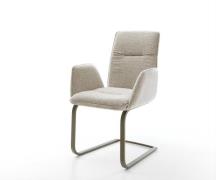 Freischwinger Vinja-Flex Webstoff Soft Beige Freischwinger flach Effek...