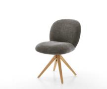 Drehstuhl Nube-Flex Bouclé Soft Schlamm Holzgestell kantig Natur 180° ...