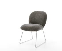 Esszimmerstuhl Nube-Flex Bouclé Soft Schlamm Kufengestell Edelstahl Ta...